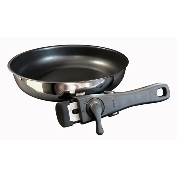 Set de 3 poêles anti-adhérentes & 1 manche amovible - 20 à 28cm - Comète – Image 4