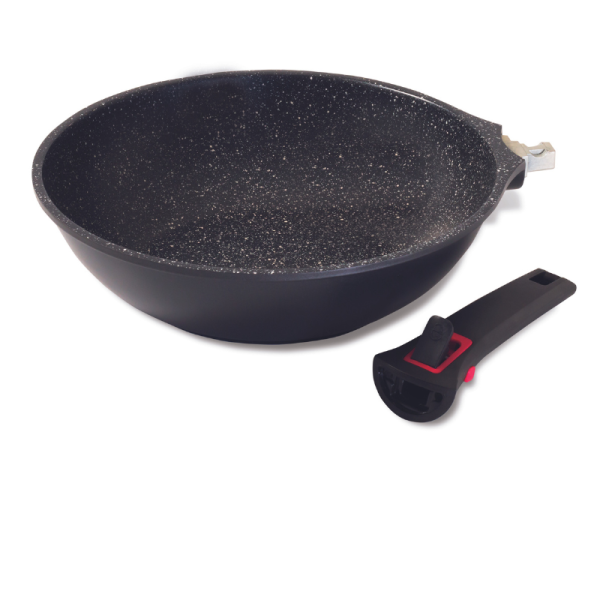 Wok anti-adhérent - 28cm - Granit pro – Image 2