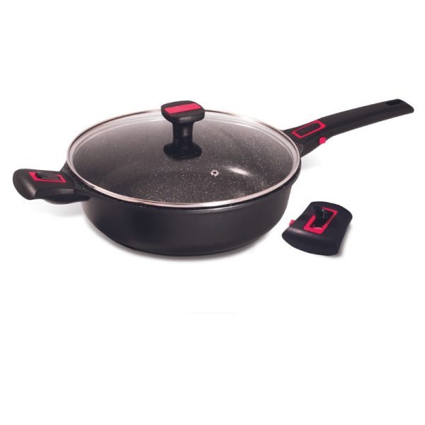 Sauteuse anti-adhérente avec couvercle - 28cm - Granit pro – Image 3