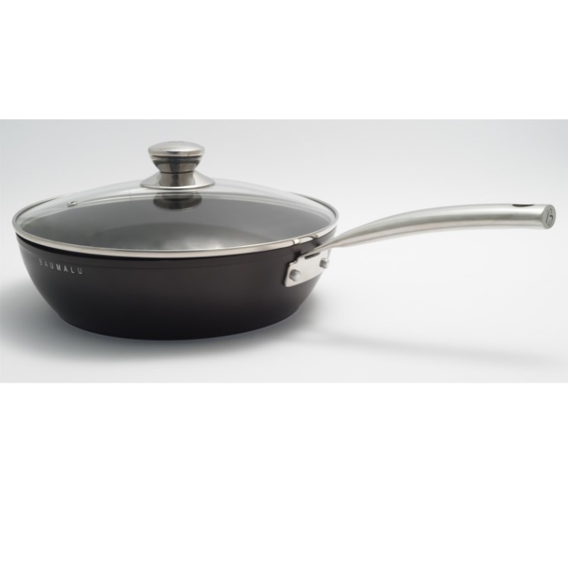 Sauteuse anti-adhérente avec couvercle en verre - Black Edition