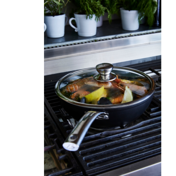 Sauteuse anti-adhérente avec couvercle en verre - Black Edition – Image 3