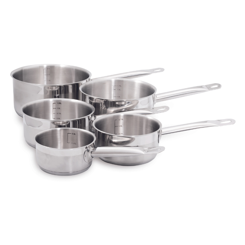 Set de 5 casseroles en acier inoxydable de 12 à 20cm - Gastronomie