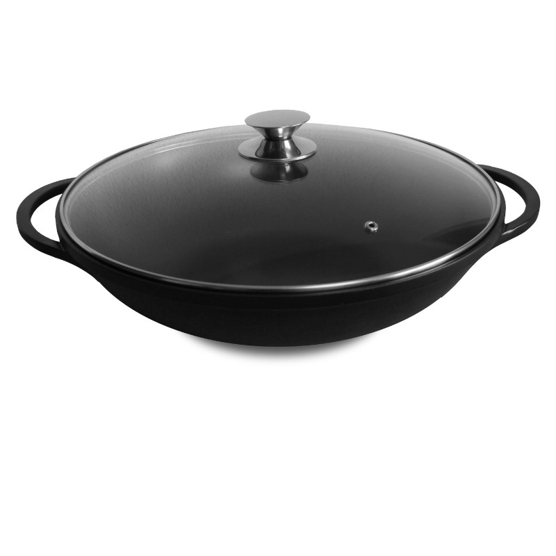 Wok en fonte d'aluminium