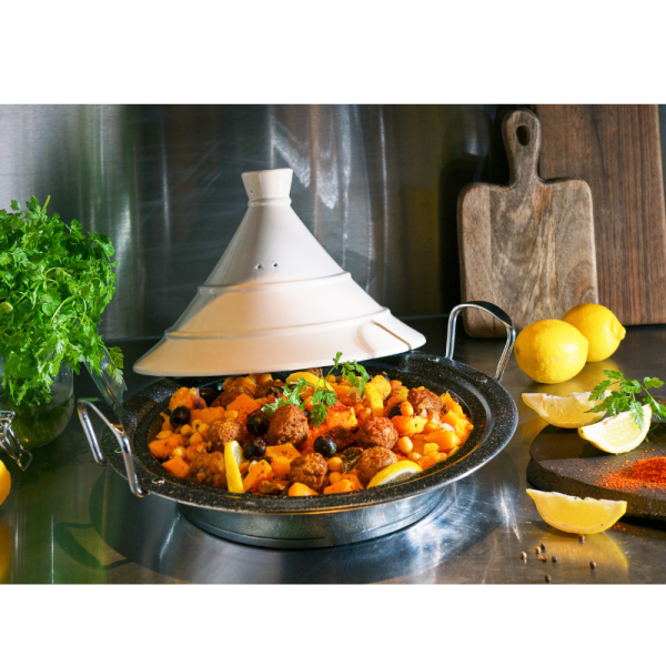 Tajine en acier avec couvercle en céramique - 30cm – Image 4