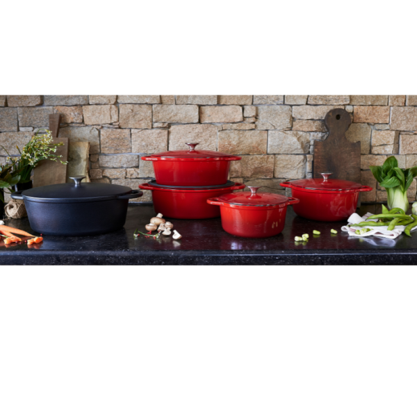 Cocotte ovale en fonte noir – Image 2