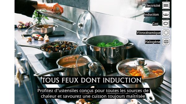 Casserole en acier inoxydable avec couvercle en verre - Saphir Métal – Image 2