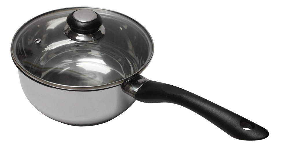 Casserole en acier inoxydable avec couvercle en verre - Saphir Bakélite
