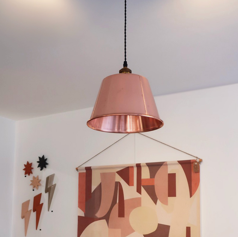 Suspension luminaire en cuivre - bassine à gelée 26cm