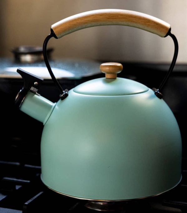 Bouilloire à sifflet 2,5 litres couleur VERT EAU – Image 2
