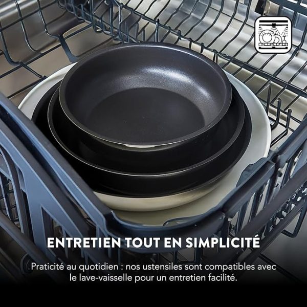 Sauteuse anti-adhérente avec couvercle - 26cm - Basalt Futur – Image 3